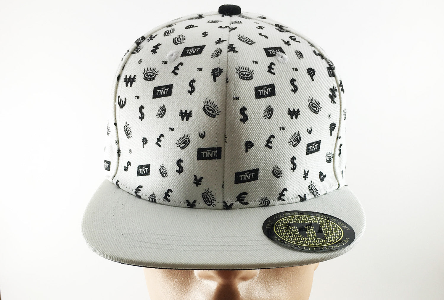 TINT Black & White Cash Currency Pattern Snapback Hat