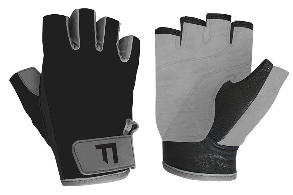 TINT Black and Grey Half Finger Gloves