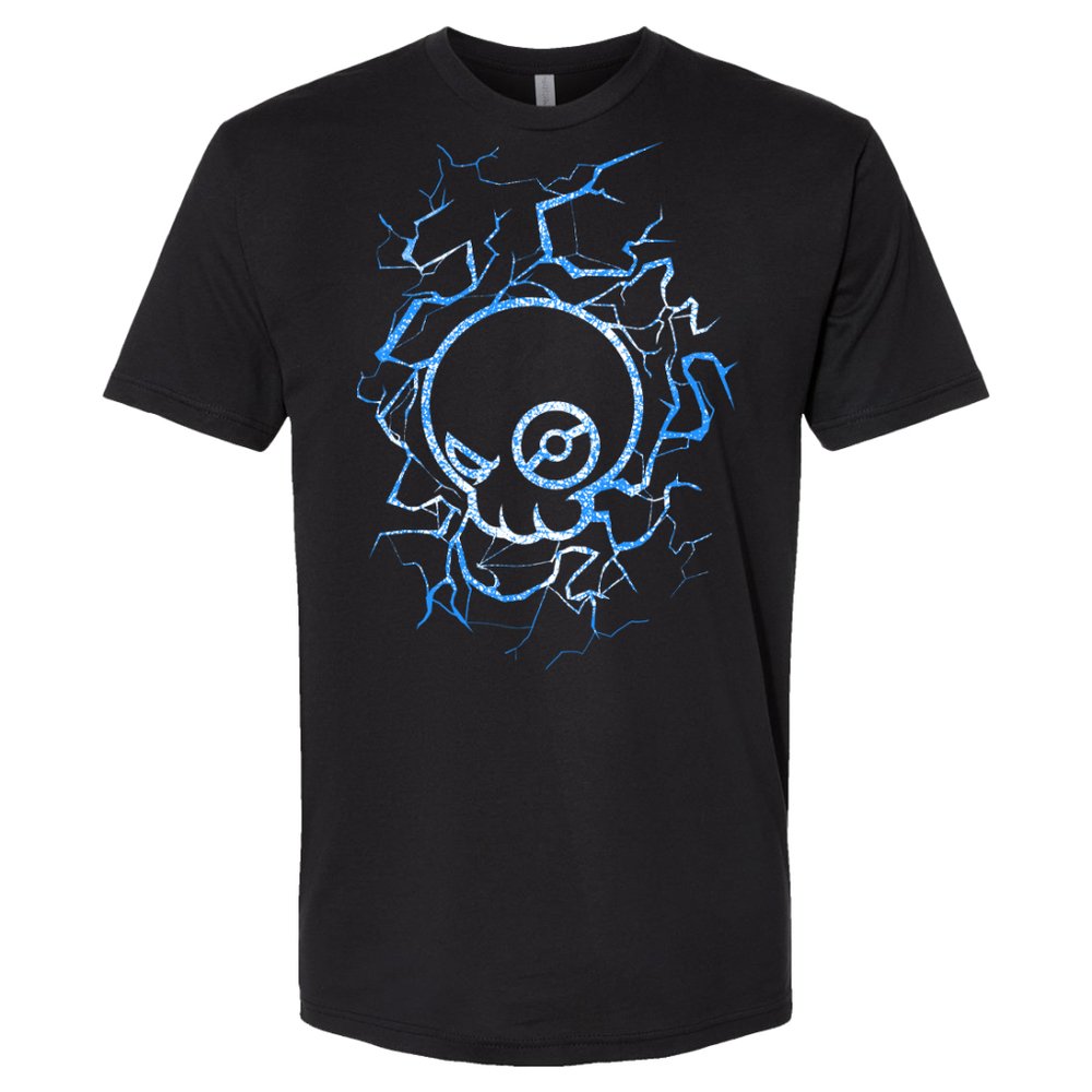 Blue Lightning - Black 100% Cotton T-Shirt