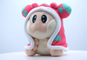 Front view of the Snugooi plush from Lockstin & Gnoggin's Lockemon series. This adorable sea slug character features pink and blue accents with a hooded design, making it a perfect collectible plush toy for Lockemon fans.